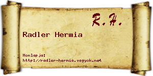 Radler Hermia névjegykártya